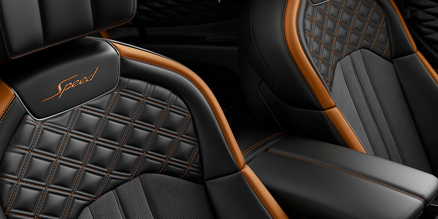 Bentley Gold Coast (Australia) Bentley Flying Spur Speed's front seats with detailed contrast stitching and Speed Emblems