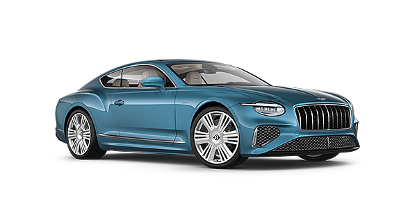 Bentley Gold Coast (Australia) New Bentley Continental GT Azure coupe front three quarter in Light Windsor Blue paint