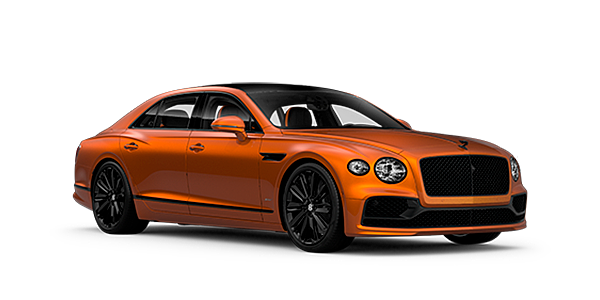 Bentley Gold Coast (Australia) Bentley Flying Spur Speed front side angled view in Orange Flame coloured exterior. 